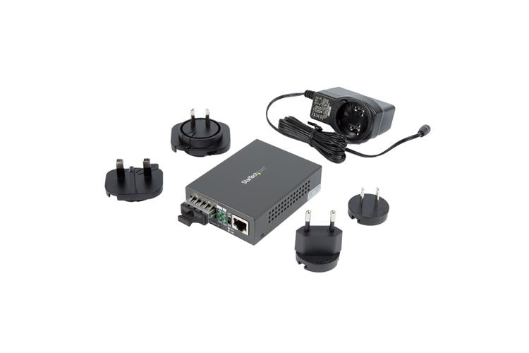 StarTech.com MCMGBSCSM10 network media converter 1000 Mbit/s 1310 nm Single-mode Black