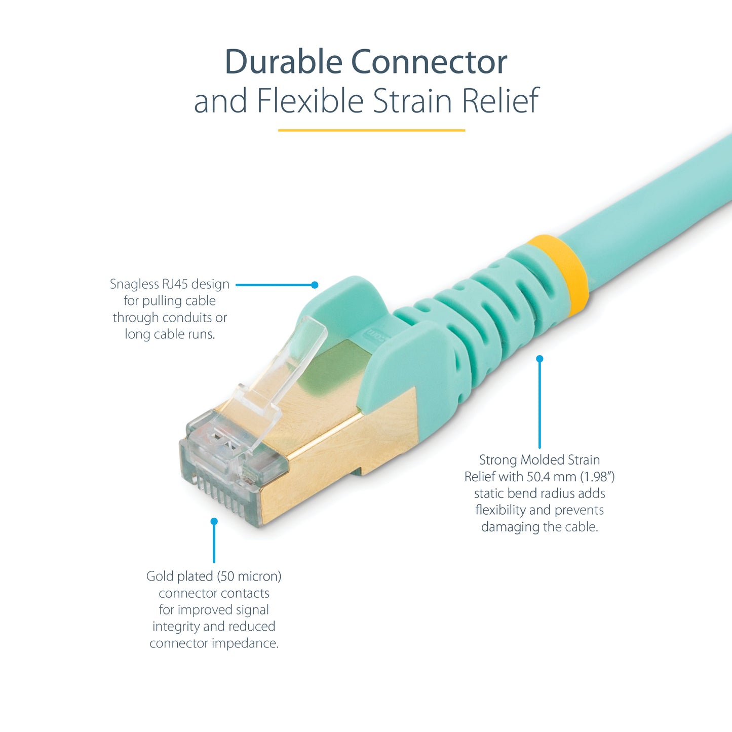 StarTech.com C6ASPAT25AQ networking cable Turquoise 299.2" (7.6 m) Cat6a