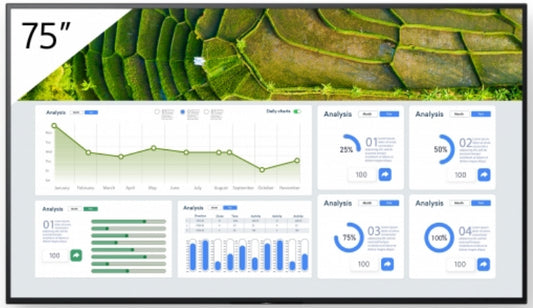 Sony FW-75BZ30L signage display Digital signage flat panel 75" LCD Wi-Fi 440 cd/m² 4K Ultra HD Black Android 24/7