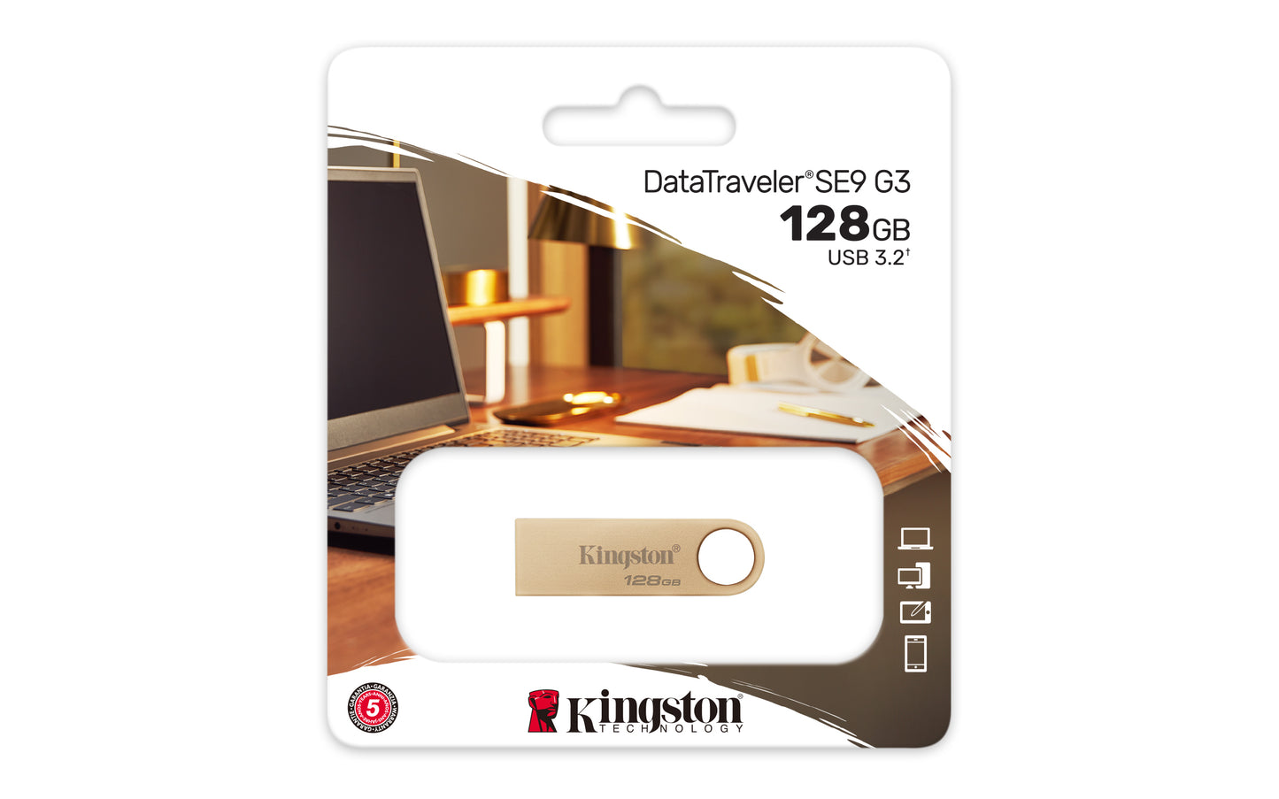 Kingston Technology DataTraveler SE9 G3 USB flash drive 128 GB USB Type-A 3.2 Gen 1 (3.1 Gen 1) Gold