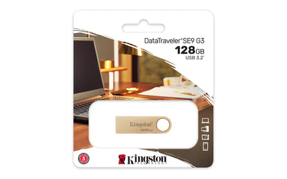 Kingston Technology DataTraveler SE9 G3 USB flash drive 128 GB USB Type-A 3.2 Gen 1 (3.1 Gen 1) Gold