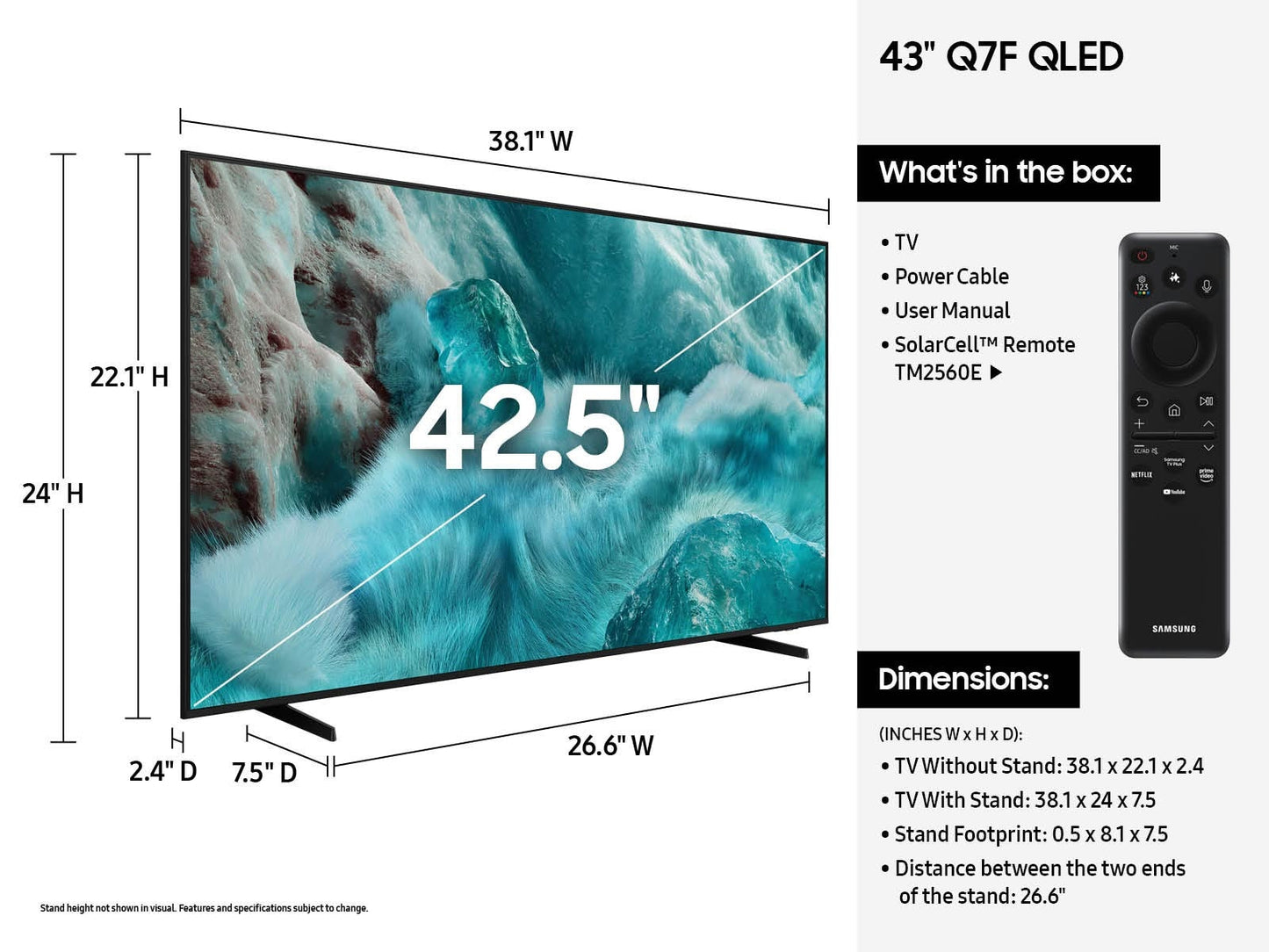 Samsung Q7F QN43Q7FAAF 43" 4K Ultra HD Smart TV Wi-Fi Black