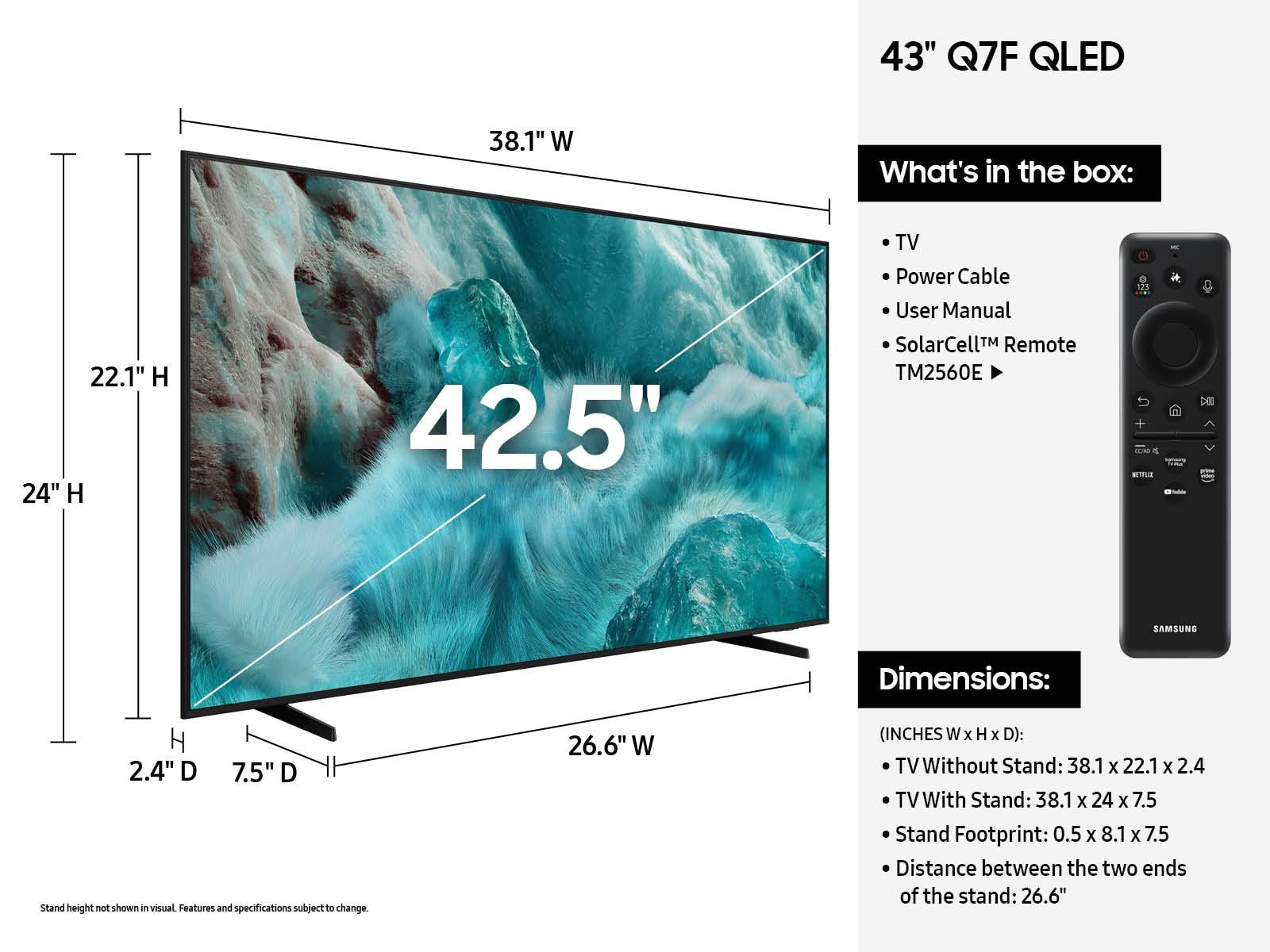 Samsung Q7F QN43Q7FAAF 43" 4K Ultra HD Smart TV Wi-Fi Black