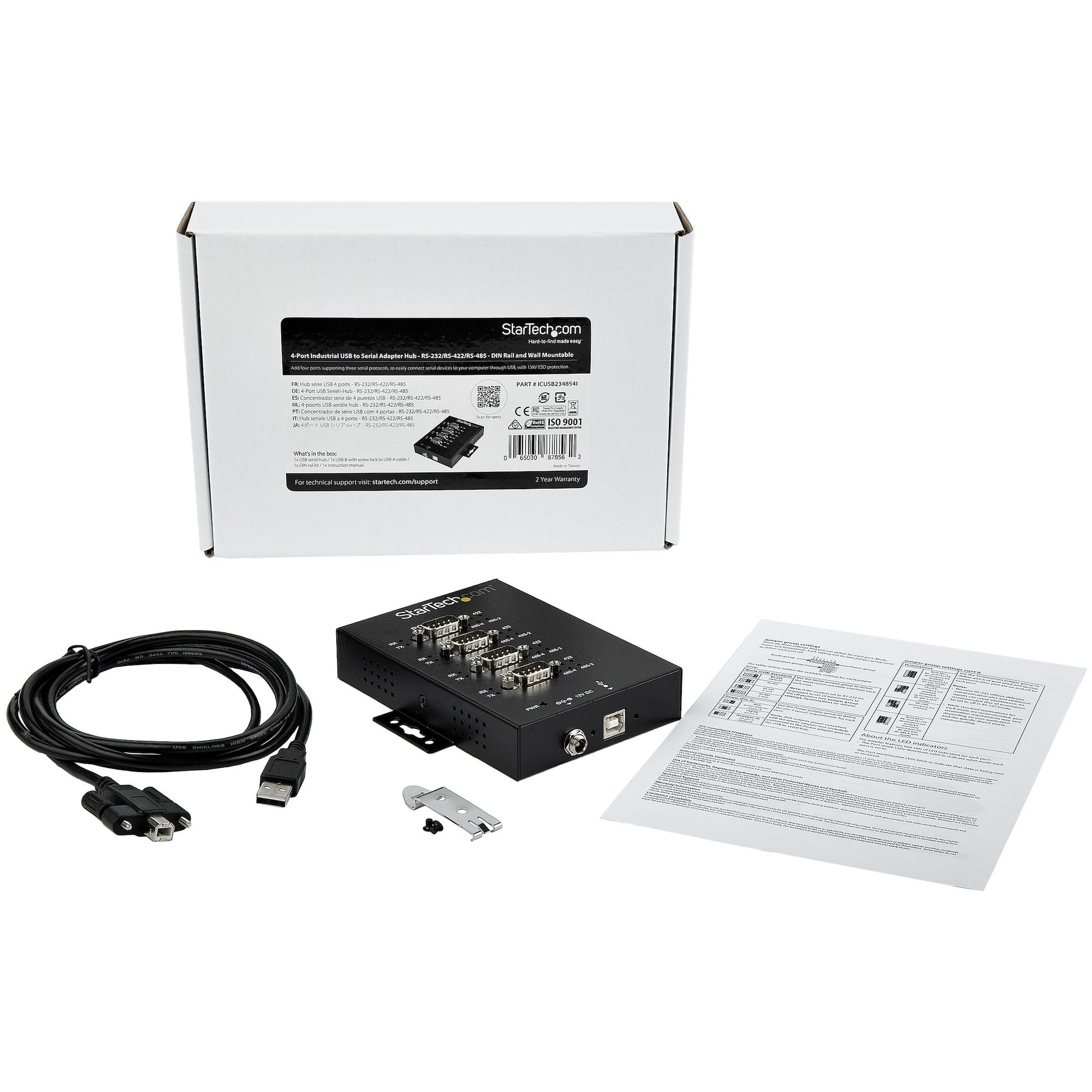 StarTech.com ICUSB234854I interface hub USB 2.0 Type-B Black