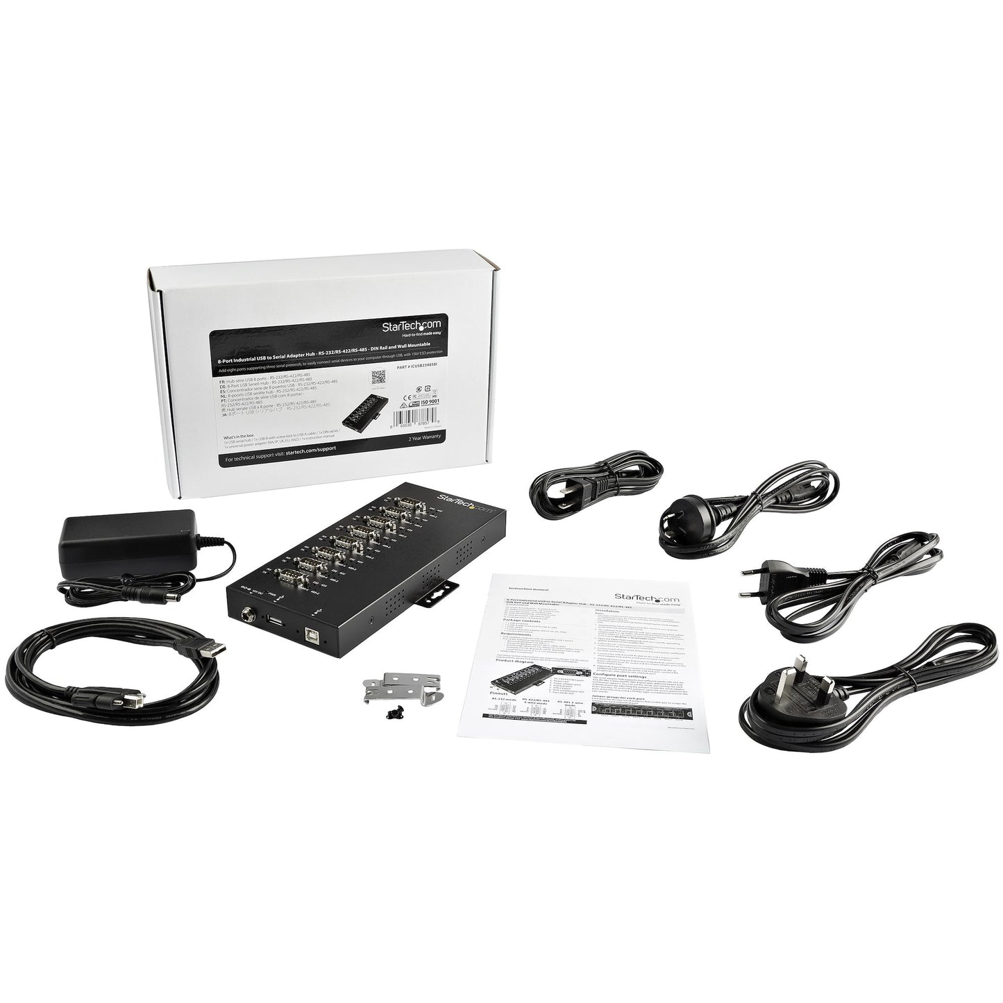 StarTech.com ICUSB234858I interface hub USB 2.0 Black