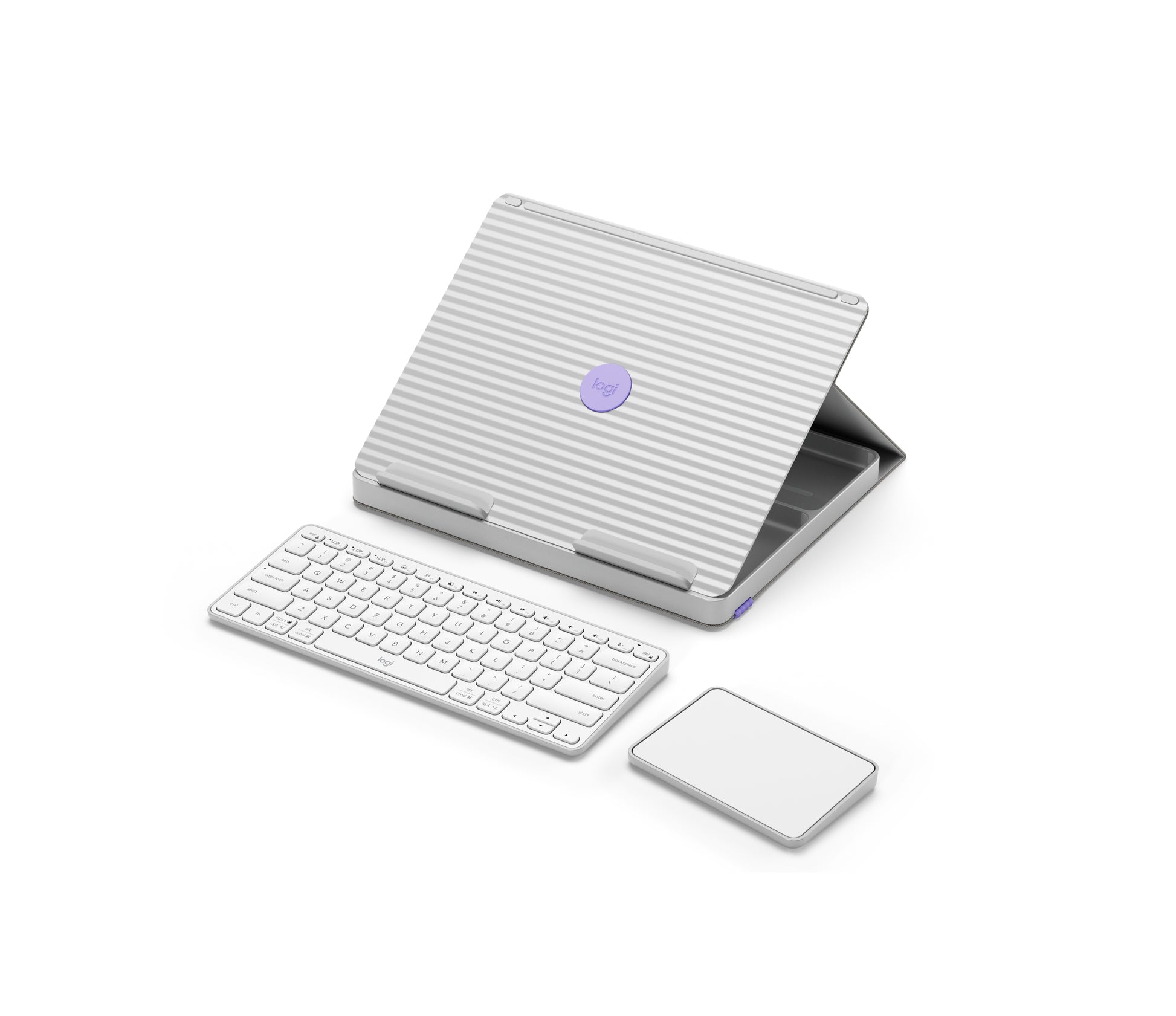 Logitech 920-011238 mobile device keyboard QWERTY English Bluetooth Gray, Violet, White