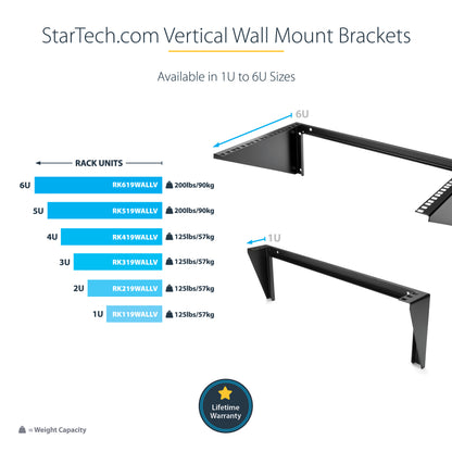 StarTech.com RK319WALLV rack cabinet 3U Wall mounted rack Black