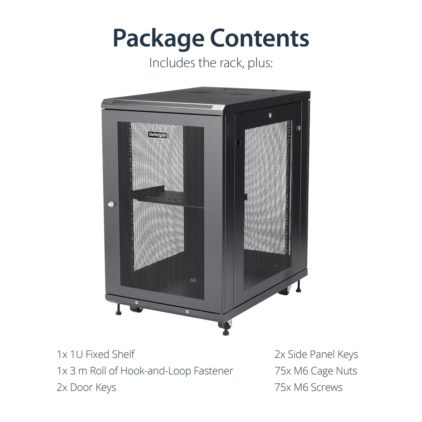 StarTech.com RK1833BKM rack cabinet 18U Freestanding rack Black
