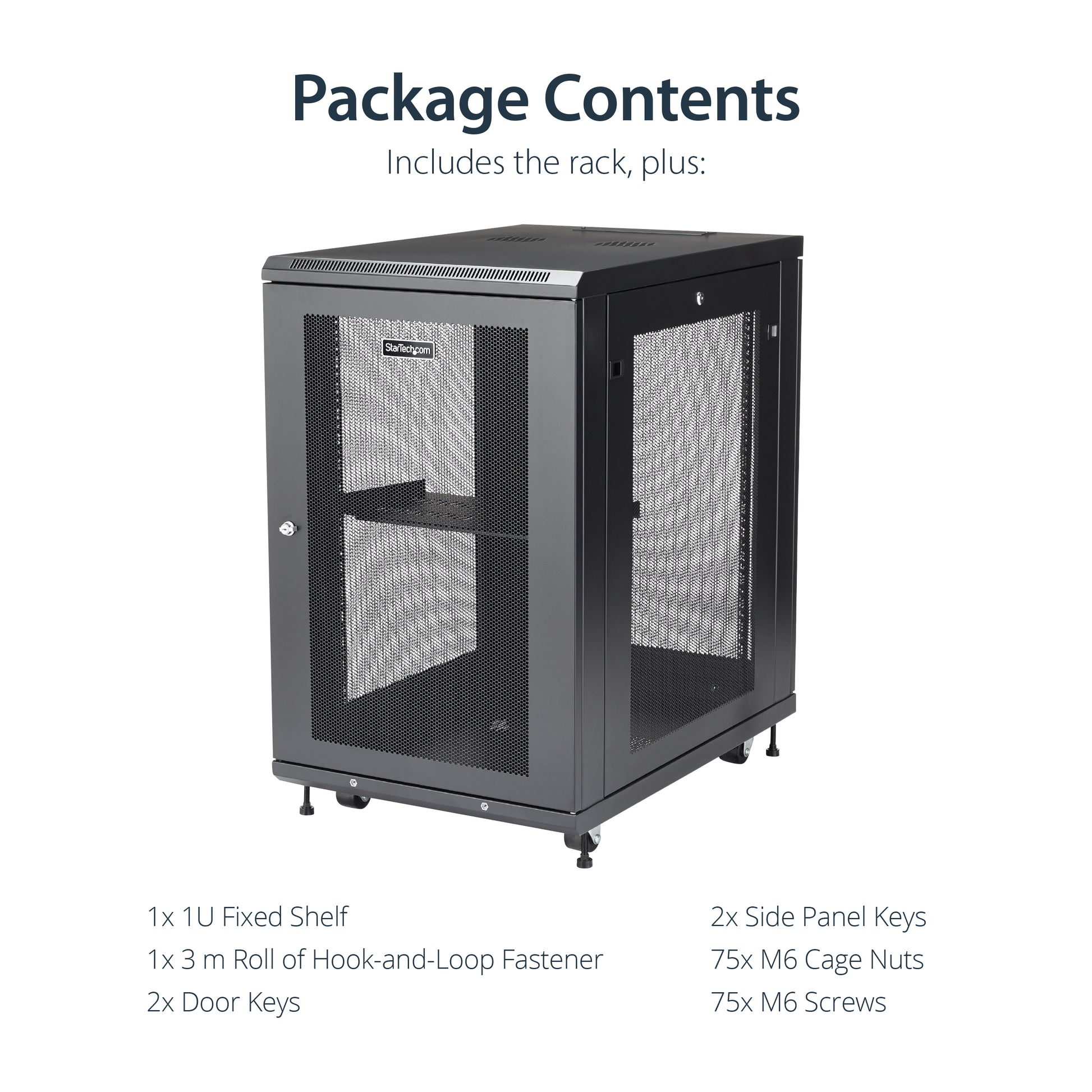 StarTech.com RK1833BKM rack cabinet 18U Freestanding rack Black