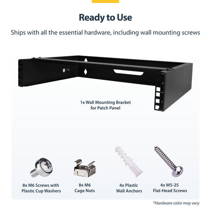 StarTech.com RACK-2U-14-BRACKET rack cabinet Wall mounted rack Black