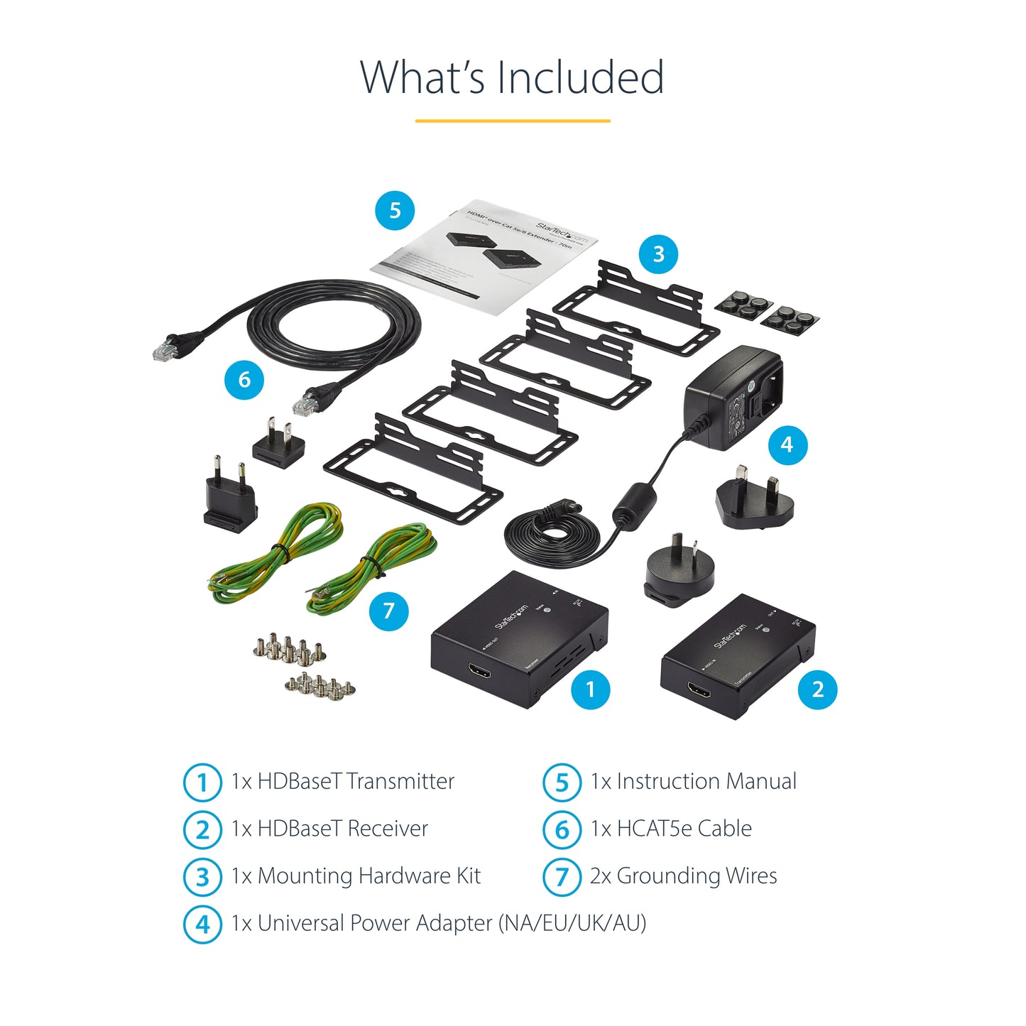 StarTech.com ST121HDBTE AV extender AV transmitter & receiver Black