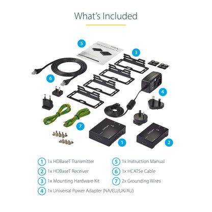 StarTech.com ST121HDBTE AV extender AV transmitter & receiver Black