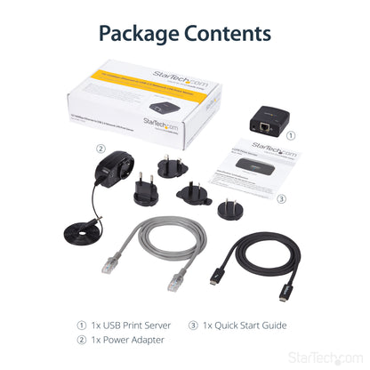 StarTech.com PM1115U2 print server Ethernet LAN Black