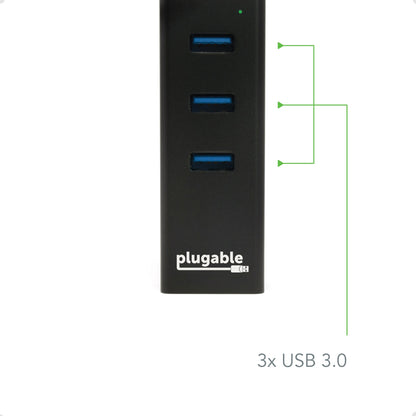Plugable Technologies USB 3.0 Wired USB 3.2 Gen 1 (3.1 Gen 1) Type-B Black