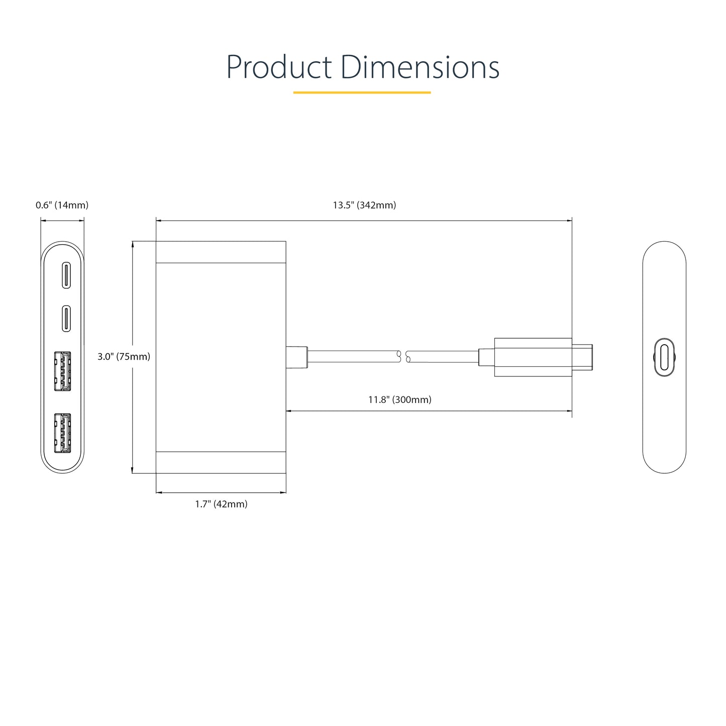 StarTech.com 5G2A2CPDB-USB-C-HUB interface hub USB 3.2 Gen 1 (3.1 Gen 1) Type-C 5000 Mbit/s Gray