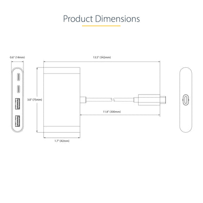 StarTech.com 5G2A2CPDB-USB-C-HUB interface hub USB 3.2 Gen 1 (3.1 Gen 1) Type-C 5000 Mbit/s Gray