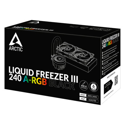 ARCTIC Liquid Freezer III 240 A-RGB Processor All-in-one liquid cooler 4.72" (12 cm) Black 1 pc(s)