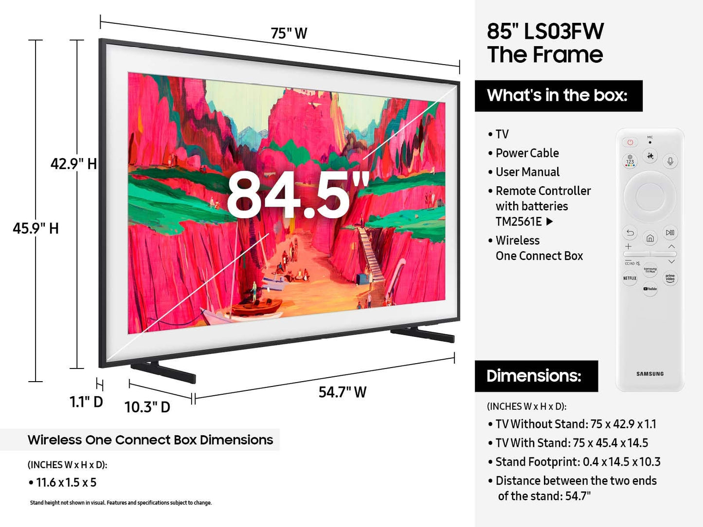 Samsung The Frame Pro QN85LS03FWFXZA TV 85" 4K Ultra HD Smart TV Wi-Fi Black