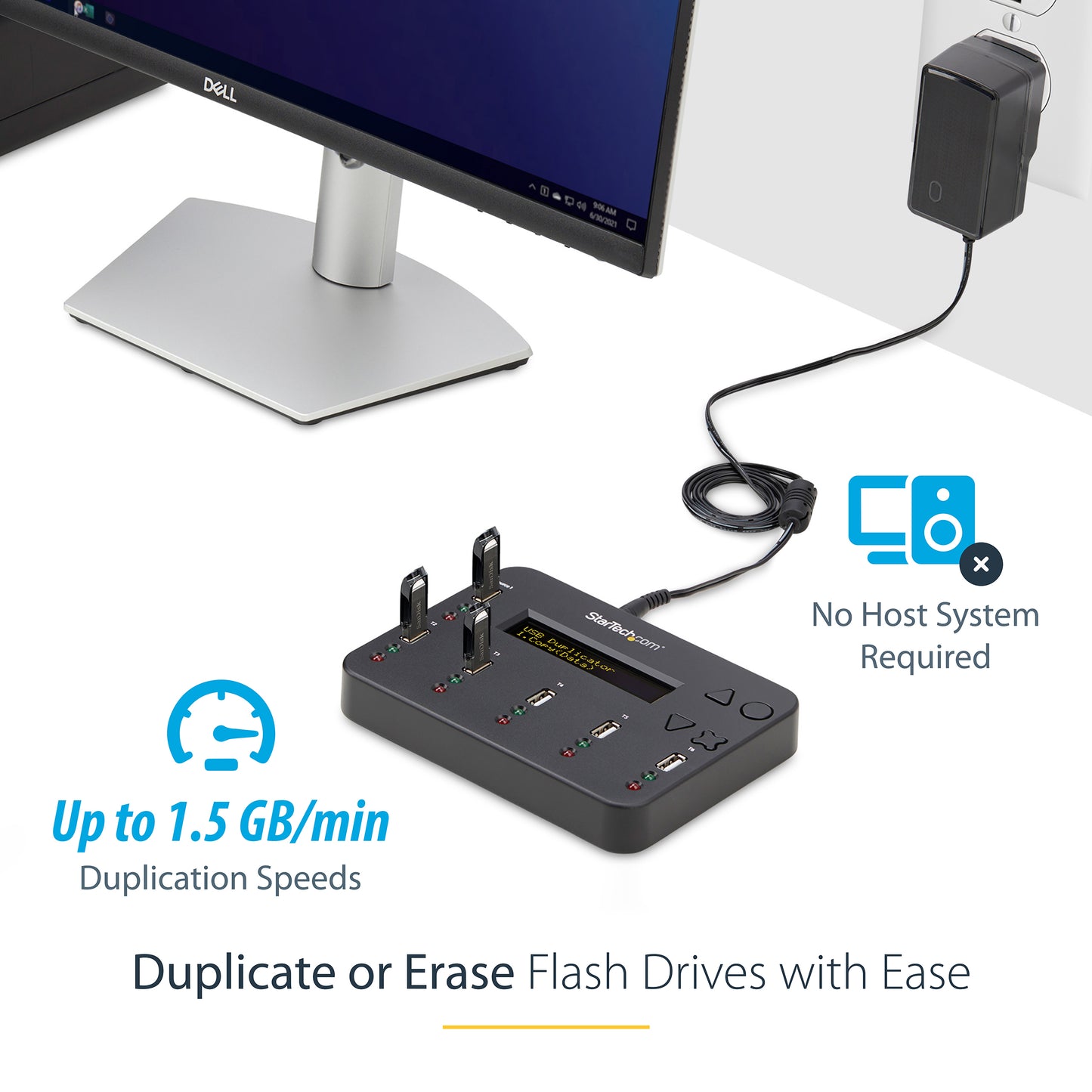StarTech.com USBDUP15 media duplicator USB flash drive duplicator Black 5 copies