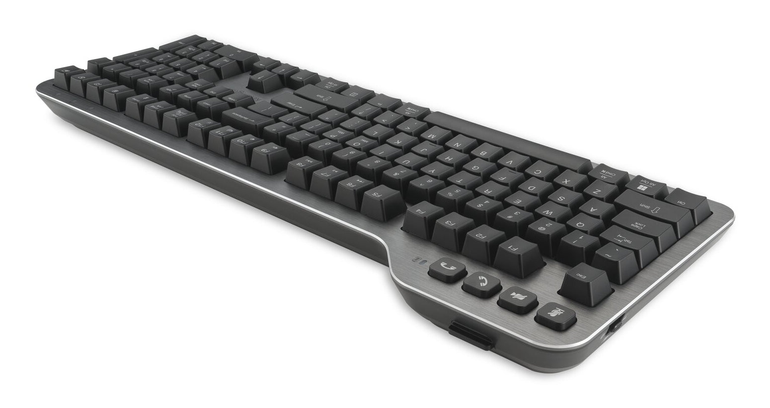 Kensington MK7500F QuietType Pro keyboard Home/Office USB + RF Wireless + Bluetooth QWERTY US English Aluminum, Black