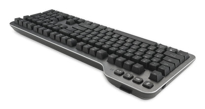 Kensington MK7500F QuietType Pro keyboard Home/Office USB + RF Wireless + Bluetooth QWERTY US English Aluminum, Black