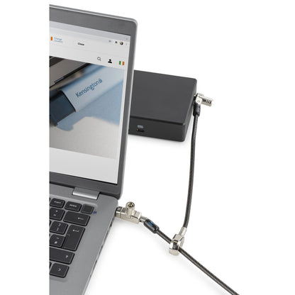 Kensington Slim N17 2.0 Keyed Dual Head Laptop Lock for Wedge-Shaped Slots
