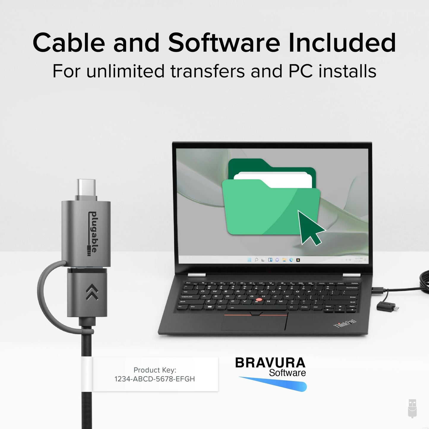 Plugable Technologies USBC-TRAN USB cable USB 3.2 Gen 1 (3.1 Gen 1) 78.7" (2 m) USB A Black