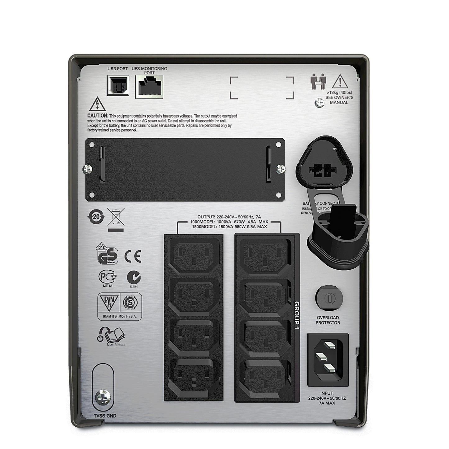 APC Smart-UPS uninterruptible power supply (UPS) Line-Interactive 1.5 kVA 1000 W 8 AC outlet(s)