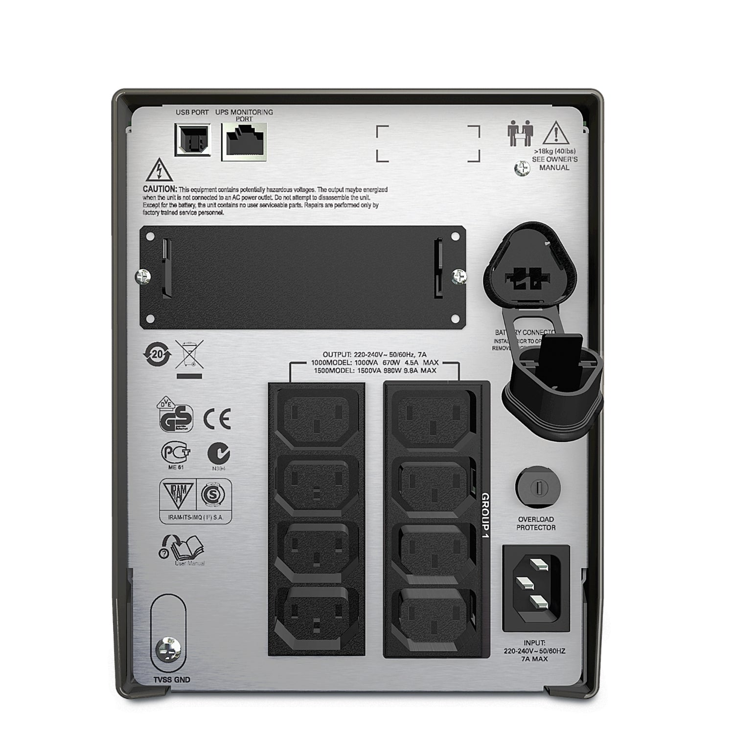 APC Smart-UPS uninterruptible power supply (UPS) Line-Interactive 1.5 kVA 1000 W 8 AC outlet(s)