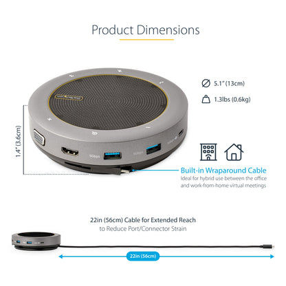 StarTech.com DKTBRSPMPD speakerphone Gray