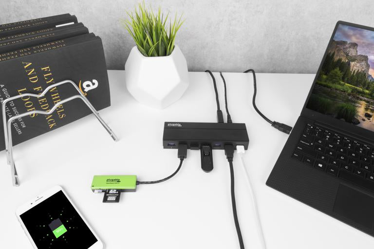 Plugable Technologies USB3-HUB7C interface hub USB 3.2 Gen 1 (3.1 Gen 1) Type-A 5000 Mbit/s Black