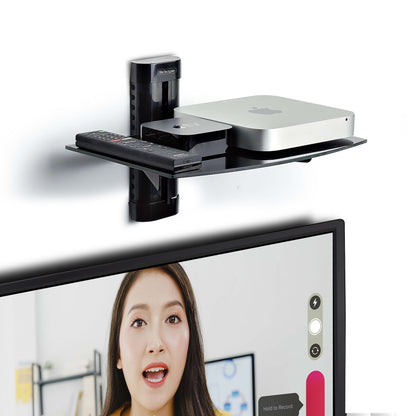 StarTech.com 1B-WALL-MOUNT-SHELF AV equipment shelf Black Tempered glass