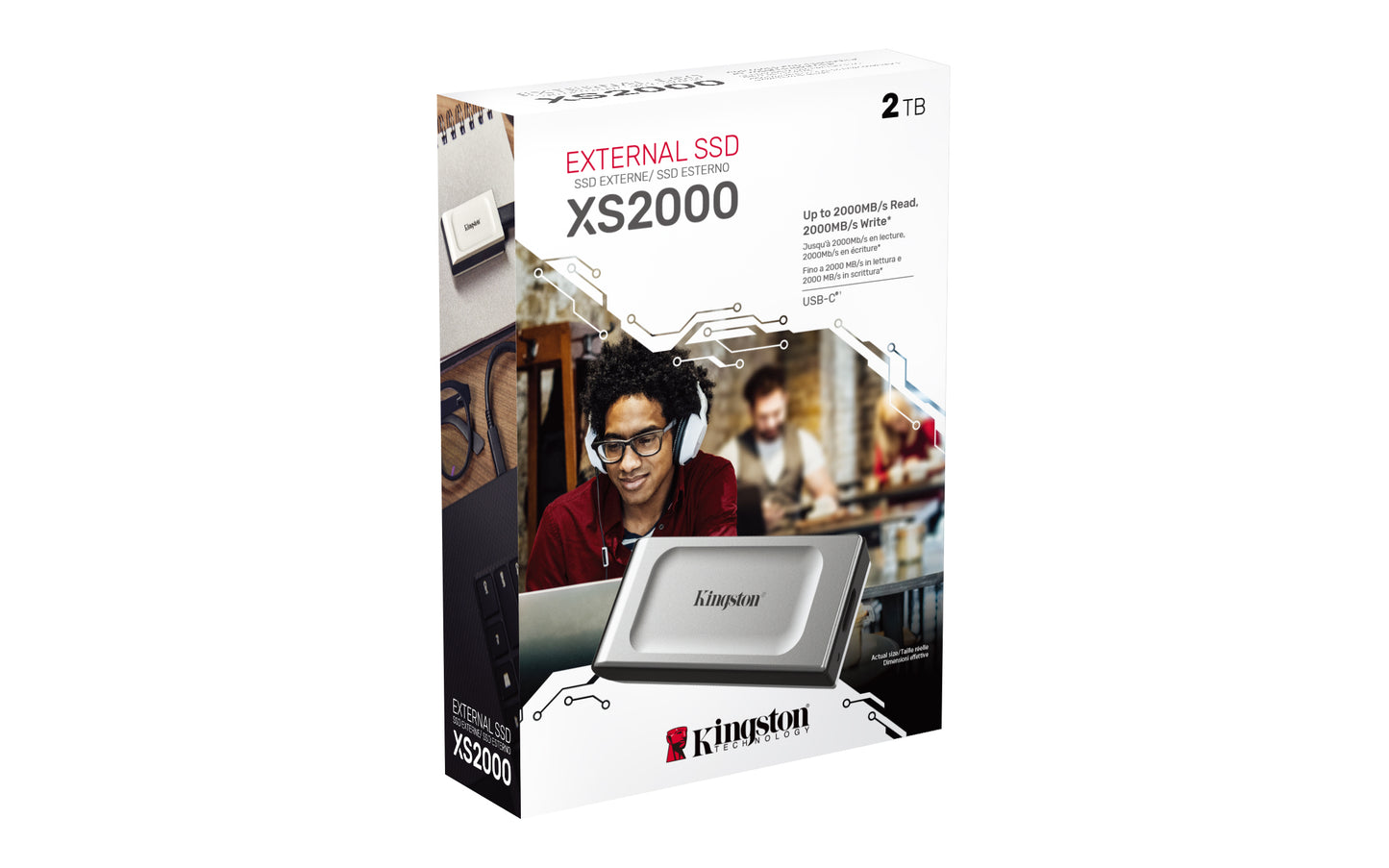 Kingston Technology XS2000 2 TB USB Type-C 3.2 Gen 2 (3.1 Gen 2) Black, Silver