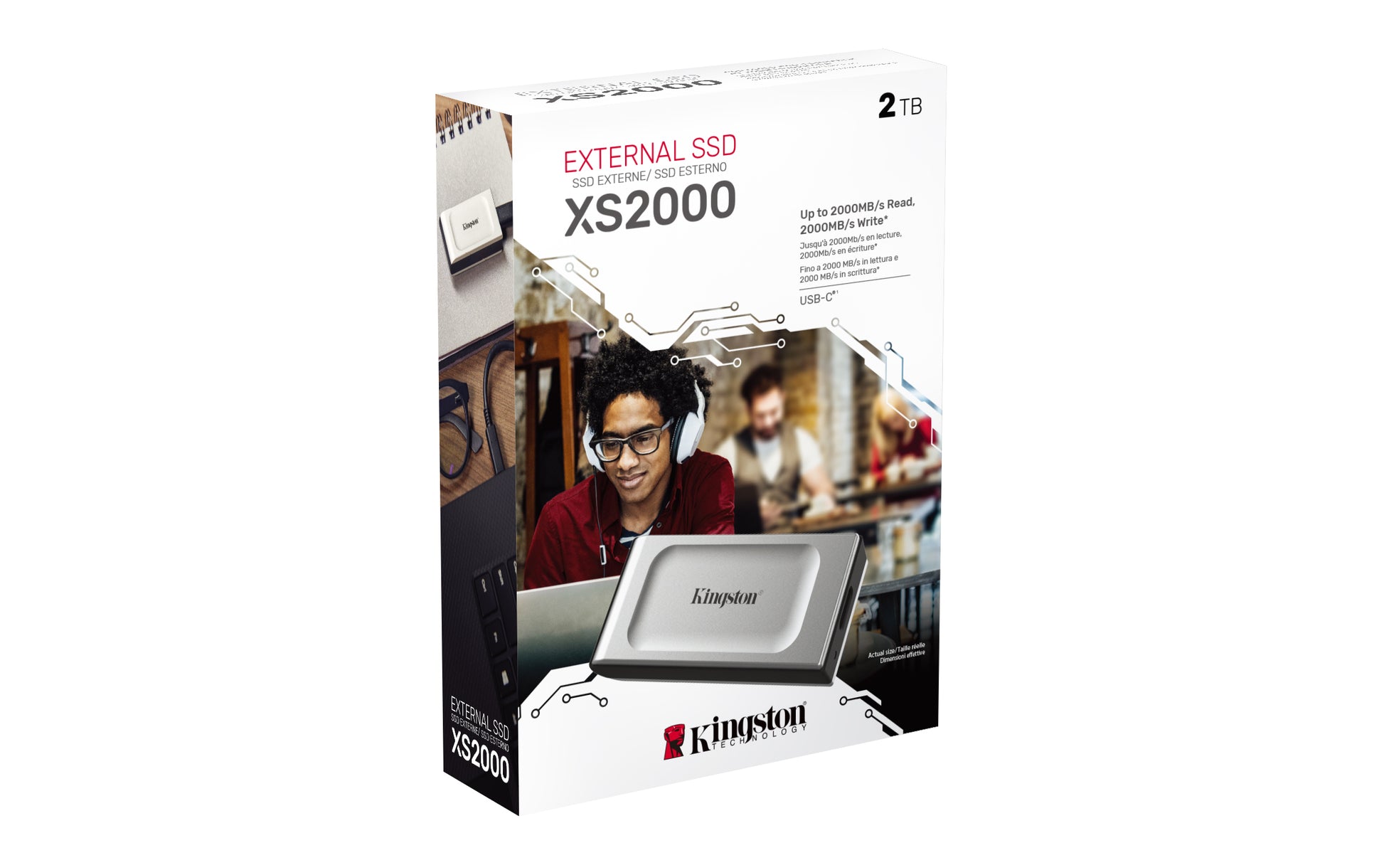 Kingston Technology XS2000 2 TB USB Type-C 3.2 Gen 2 (3.1 Gen 2) Black, Silver