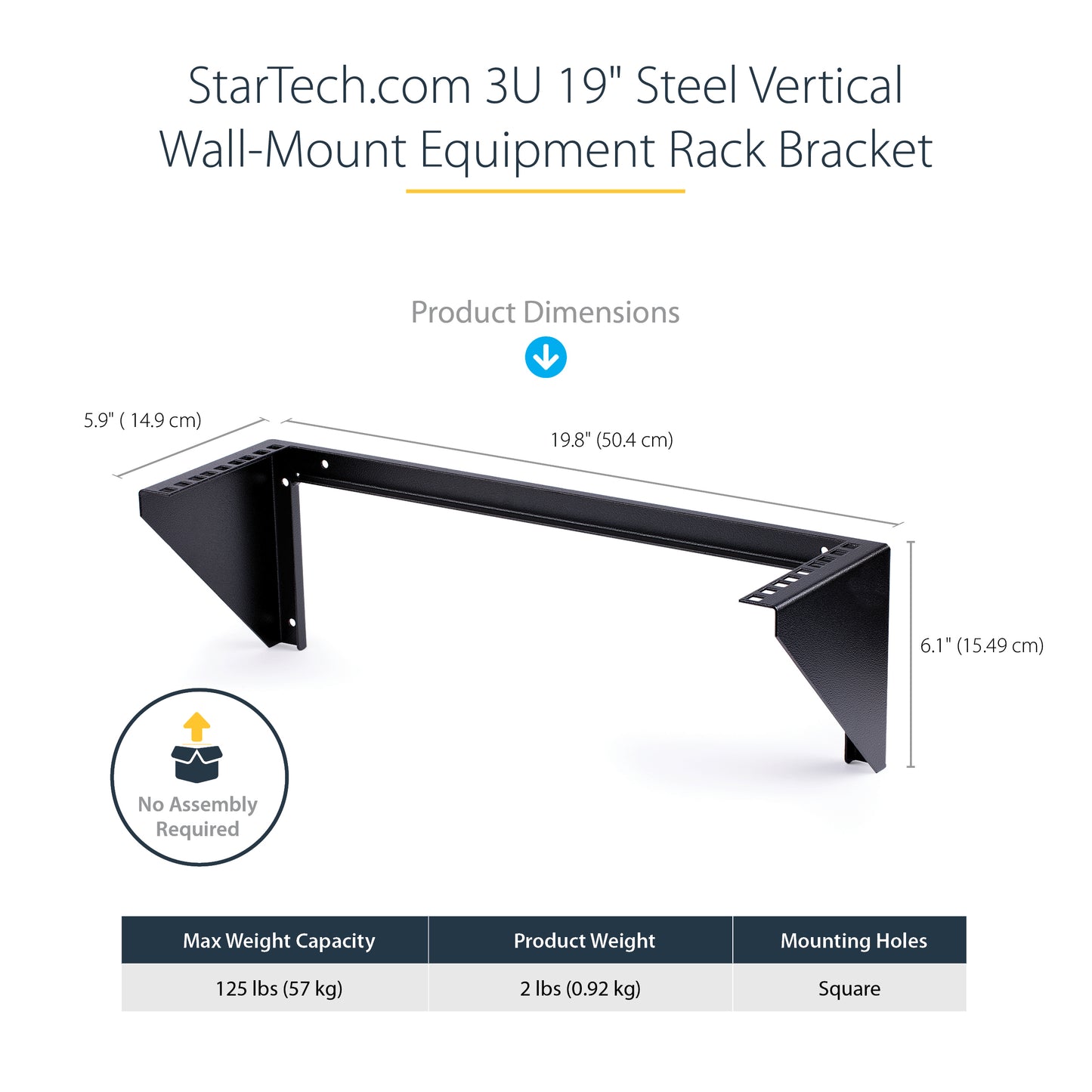 StarTech.com RK319WALLV rack cabinet 3U Wall mounted rack Black