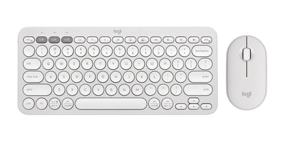 Logitech Pebble 2 Combo keyboard Mouse included Universal RF Wireless + Bluetooth QWERTY English White