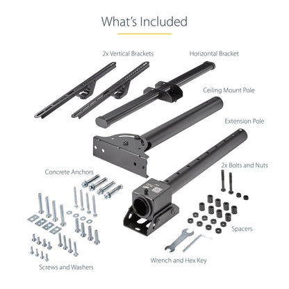 StarTech.com FPCEILPTBSP signage display mount 75" Black
