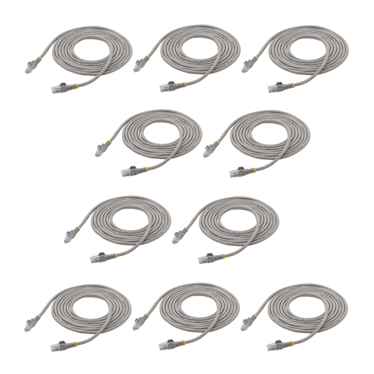 StarTech.com N6PATCH10GR10PK networking cable Gray 120" (3.05 m) Cat6 U/UTP (UTP)