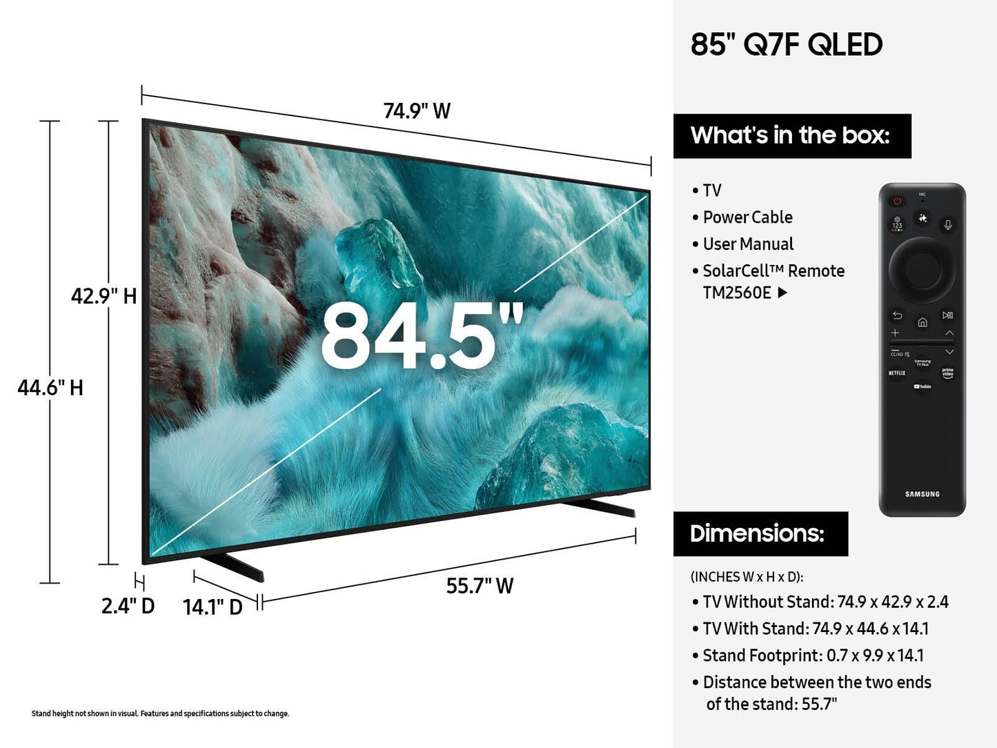 Samsung Q7F QN85Q7FAAF 85" 4K Ultra HD Smart TV Wi-Fi Black