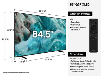 Samsung Q7F QN85Q7FAAF 85" 4K Ultra HD Smart TV Wi-Fi Black