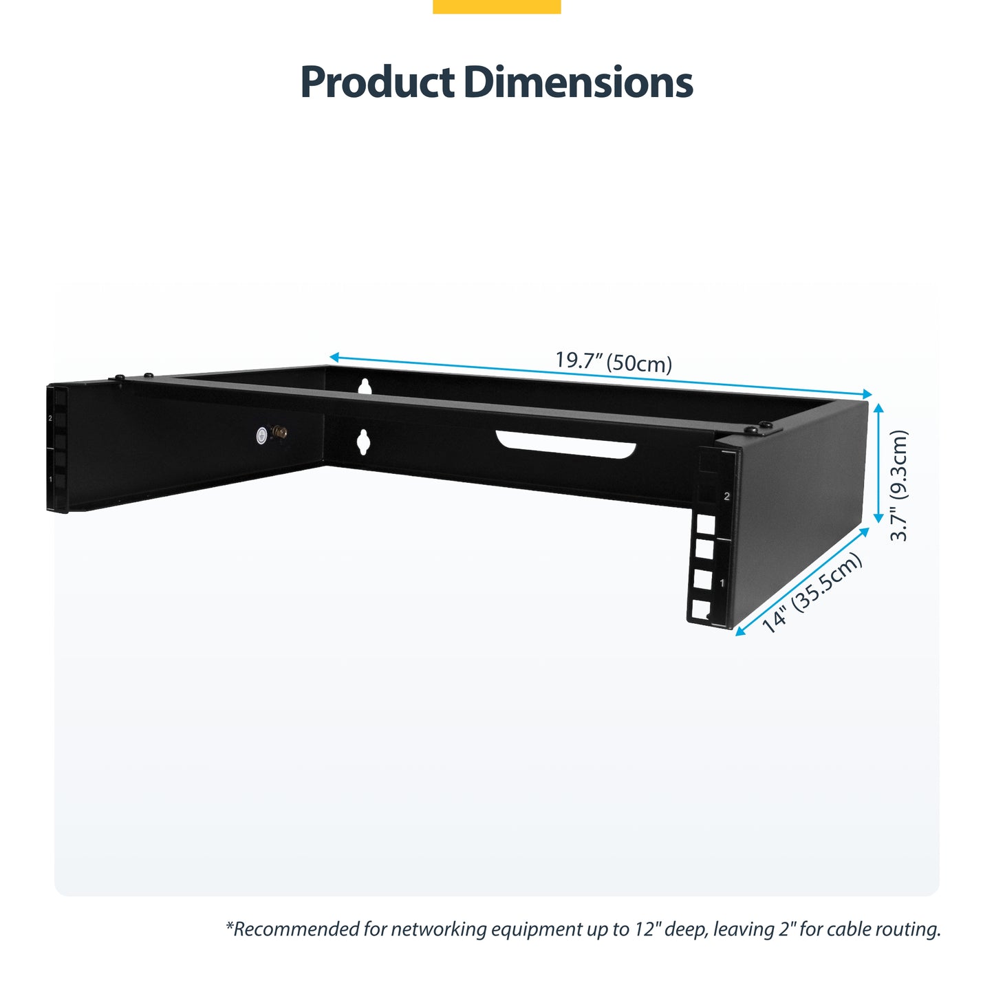 StarTech.com RACK-2U-14-BRACKET rack cabinet Wall mounted rack Black