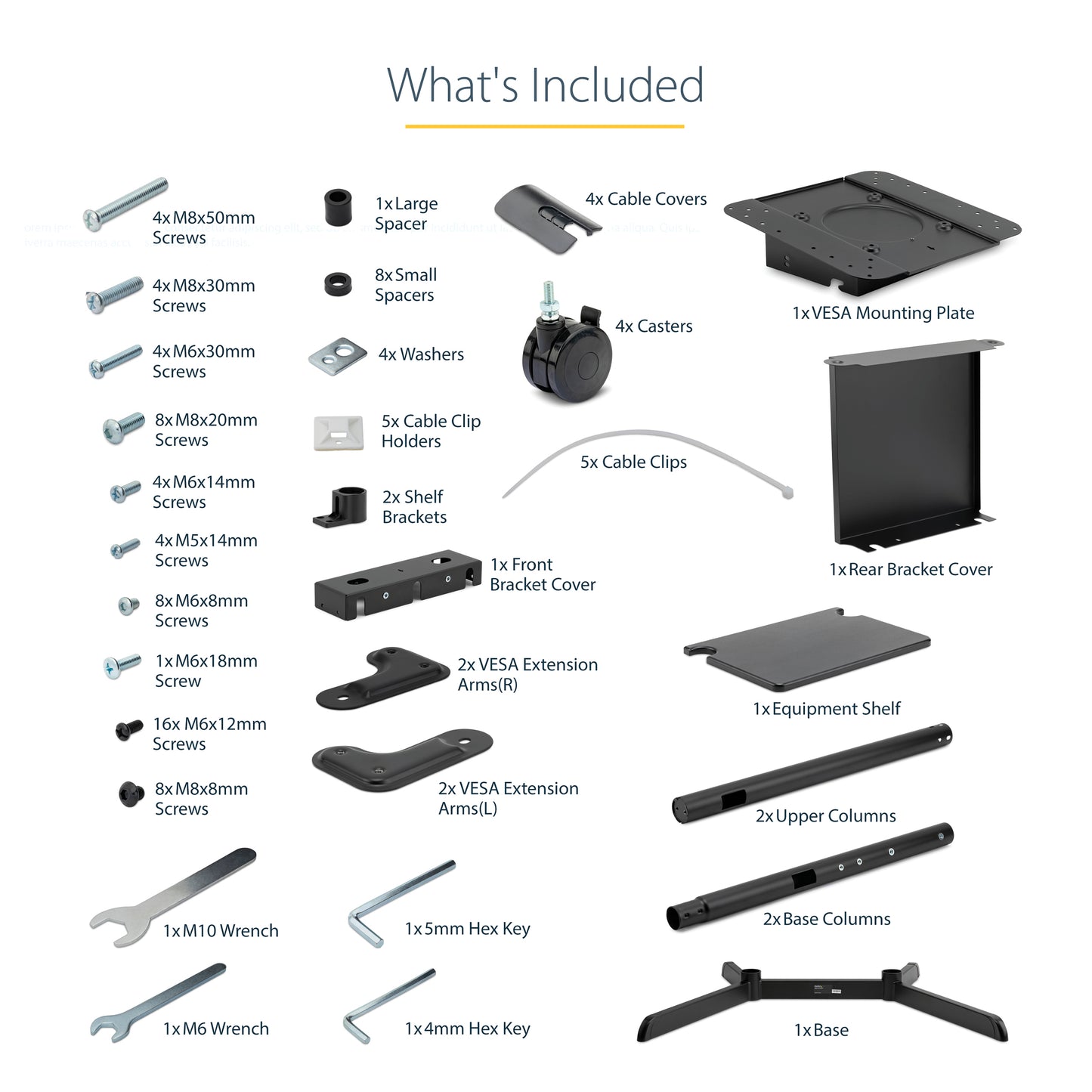 StarTech.com MBLTVSTNDEC TV mount/stand 70" Black