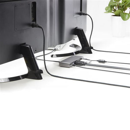 StarTech.com TB3DK2DHV laptop dock/port replicator Wired Thunderbolt 3 Gray