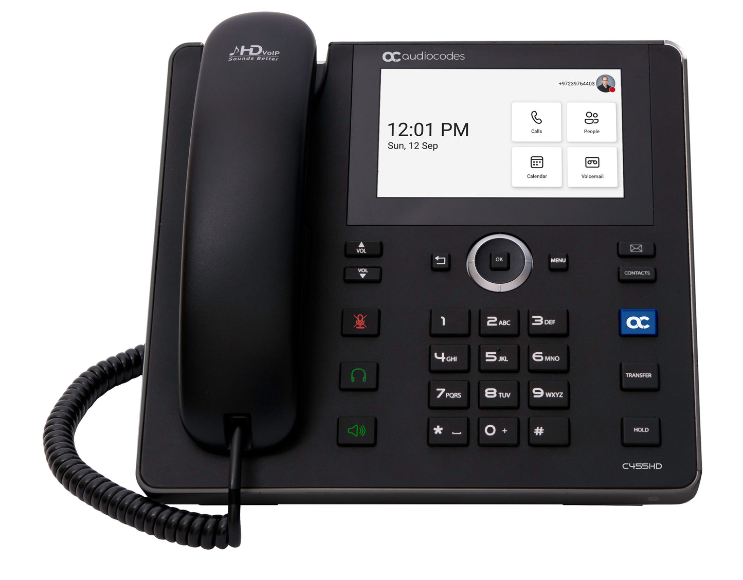 AudioCodes C455HD IP phone Black 8 lines TFT Wi-Fi