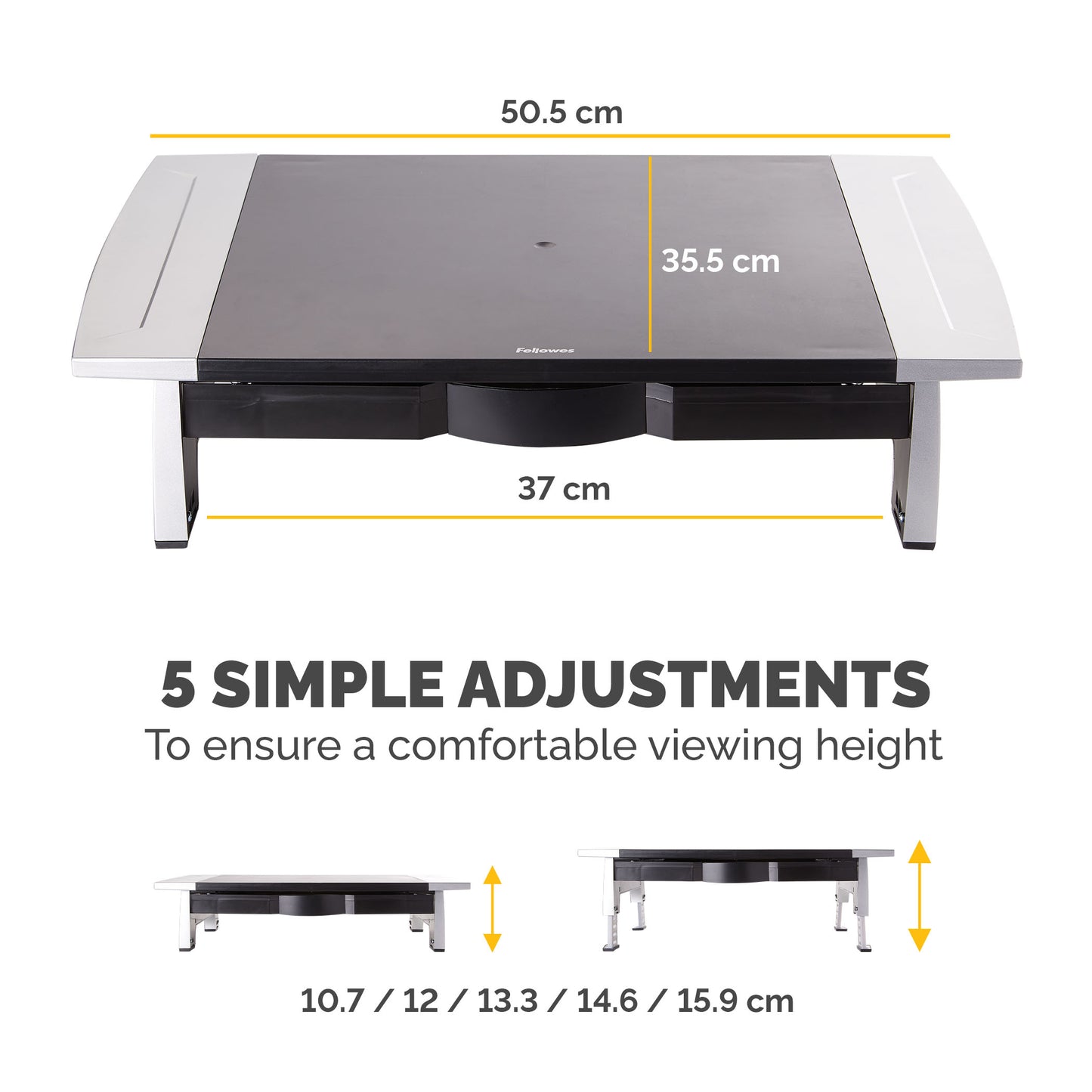 Fellowes Office Suites 28" Desk Black, Silver