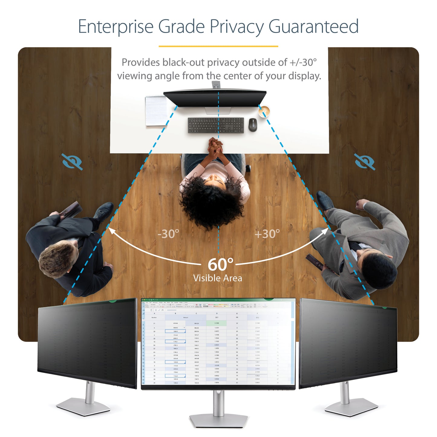StarTech.com 2869-PRIVACY-SCREEN display privacy filters 28" Monitor Frameless display privacy filter