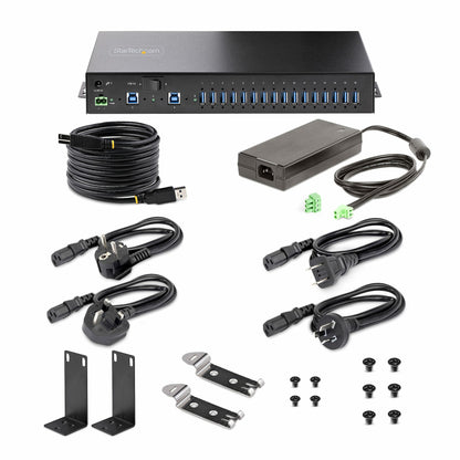 StarTech.com S5G16AINDS-USB-A-HUB interface hub 2 x USB 3.2 Gen 1 (3.1 Gen 1) Type-B 5000 Mbit/s Black
