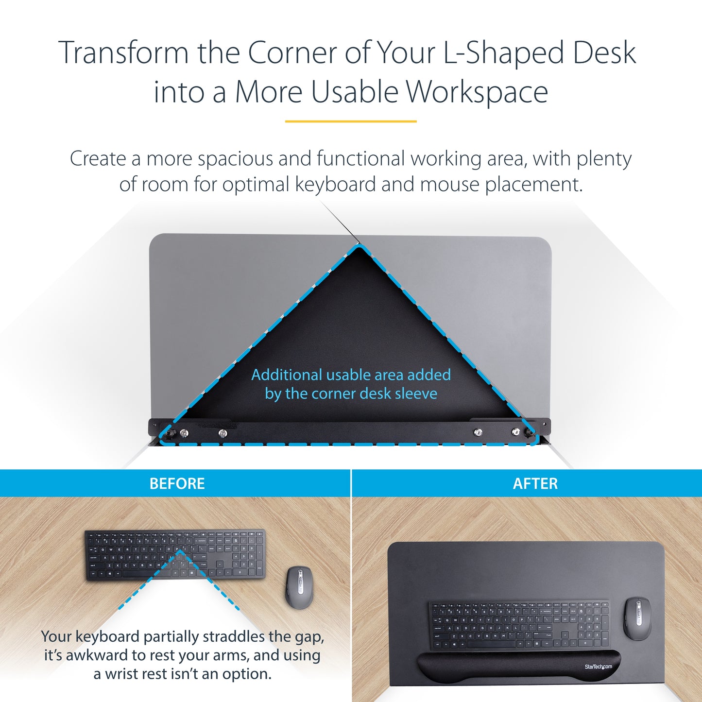 StarTech.com DSKCRNRSLV desk tray/organizer Steel Black