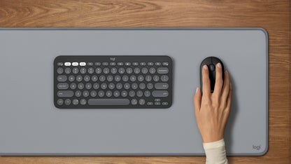 Logitech Pebble 2 Combo keyboard Mouse included Universal RF Wireless + Bluetooth QWERTY English Graphite