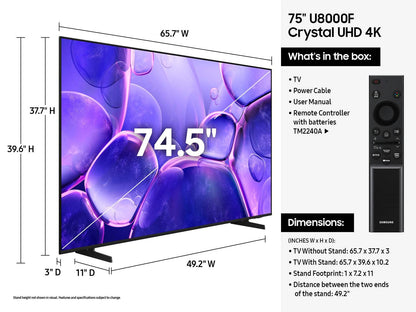 Samsung U8000F UN75U8000FF 75" 4K Ultra HD Smart TV Wi-Fi Black